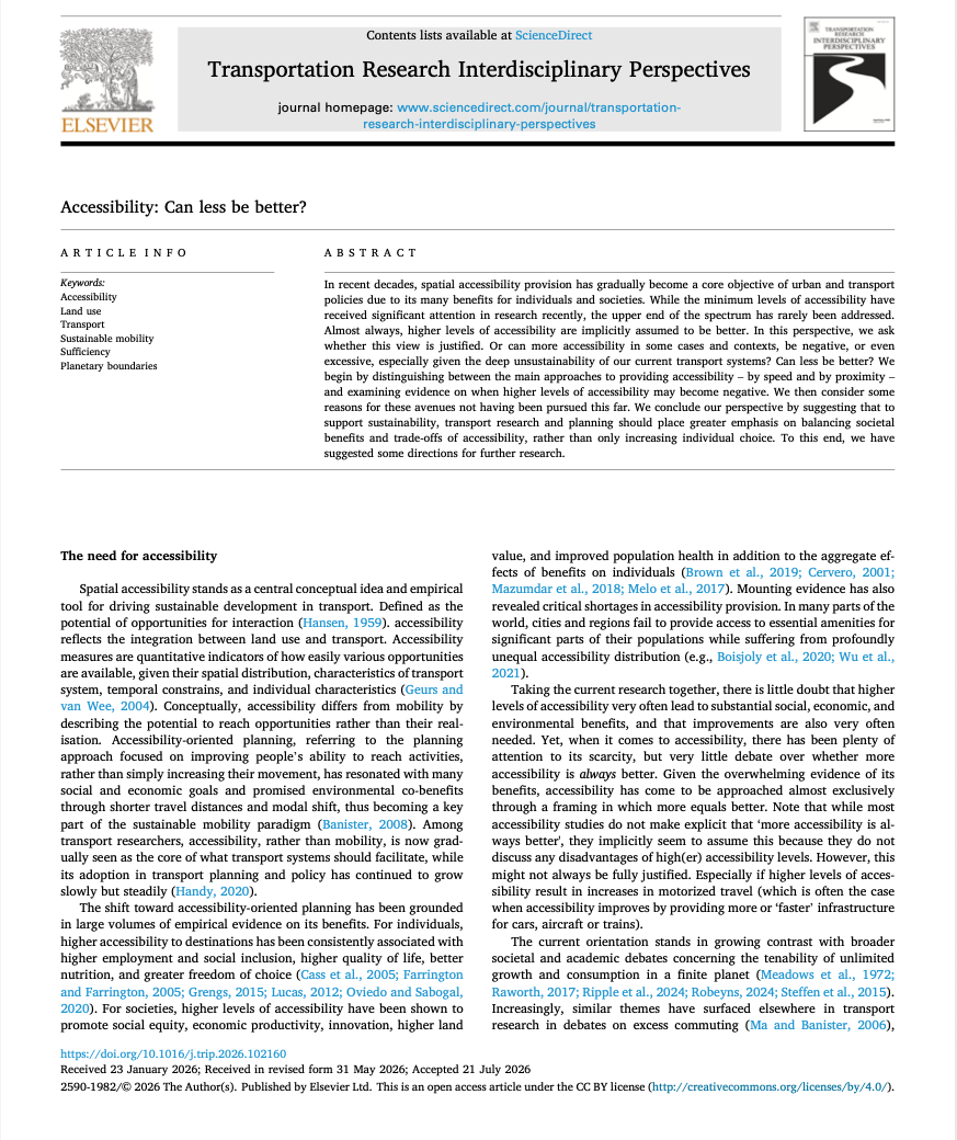 First page of the article Accessibility: Can less be better?