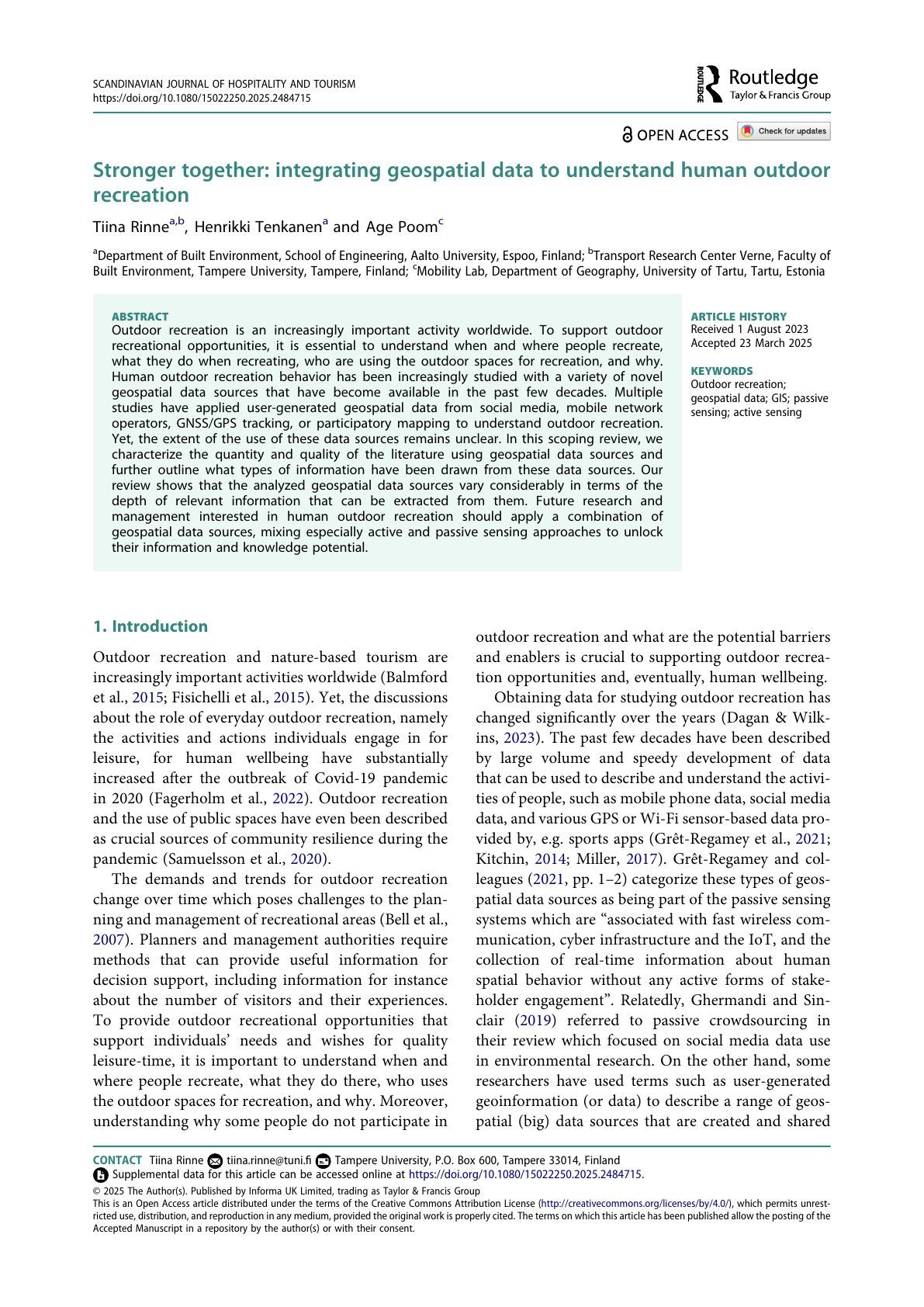 First page of the article Stronger together