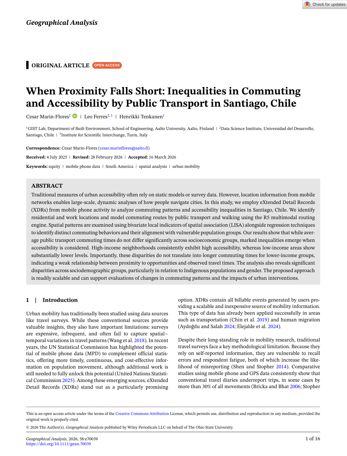 First page of the article When Proximity Falls Short